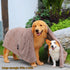 Extra Large Dog Towels for Drying Dogs Super Absorbent Soft Microfiber Pet Bath Grooming Towel for Dogs Cats and Other Pets (XL-55" * 36", Brown)...