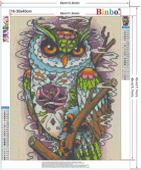 Binbo Animal 5D Diamond Painting – DIY Diamond Painting Kits for Adults and Kids - Full Round Drill Rhinestone Arts, Decorated On Wall for Home (o...