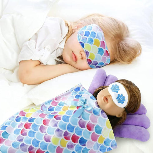 18 Inch Doll Sleeping Bag and Clothes Accessories Set - 18” Doll Clothes Accessories Fits Baby Dolls, 18inch Doll Accessories Include Eye Masks, P...