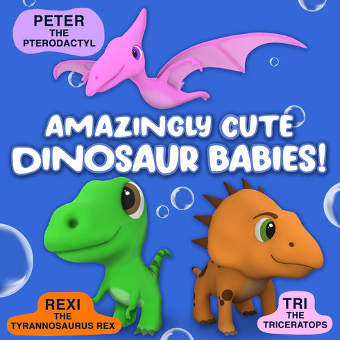 Dinosaur Bath Toys No Holes, Mold Free Baby Bath Toys for Toddlers 1-3, Dino Bath Toys for Tub,Beach,Pool, BPA-Free, Dishwasher-Safe, Infant Batht...