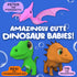 Dinosaur Bath Toys No Holes, Mold Free Baby Bath Toys for Toddlers 1-3, Dino Bath Toys for Tub,Beach,Pool, BPA-Free, Dishwasher-Safe, Infant Batht...
