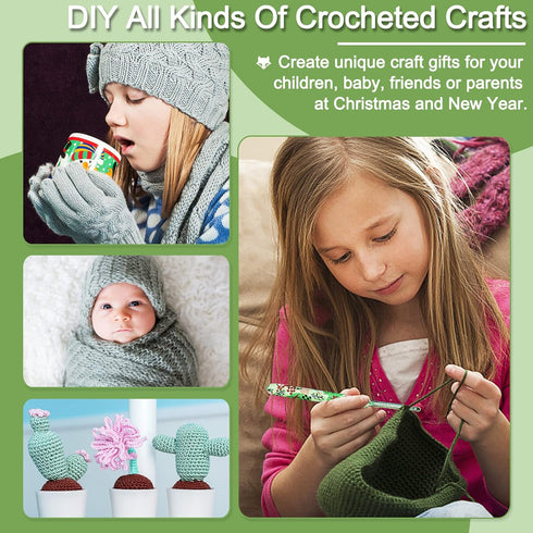 Coopay Warm Crochet Hooks Crocheting, Extra Long Crochet Hook Set for Arthritic Hands, 2.25mm to 8.0mm, 12 pcs Crochet Kit Ergonomic Grips for DIY...