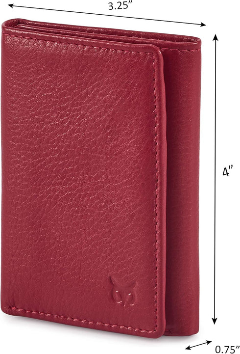 Trifold Wallets for Men Real Leather Slim Front Pocket RFID Blocking Travel with ID Window in Gift Box...