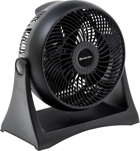 Comfort Zone Table Fan, 8 inch, 3 Speed, Personal Fan, Electric, Wall Mountable, 180 Degree Adjustable Tilt, Tabletop Fan, Desk Fan, Airflow 7.91 ...