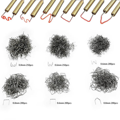 1300PCS Hot Staples Plastic Welder Staples Kit,6 Kinds of Automotive Plastic Repair Machine Welding Staples for All Cars, 0.6 0.8 mm Bumper Repair...