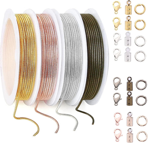 OEMOO 40 Feet Snake Chains Roll, Jewelry Necklace Chain with Jump Rings, Connectors and Lobster Clasps, Necklace Chains for Jewelry Making…...