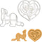 Set of 2 Ferret cookie cutters (Designs: Body & Love), 2 pieces - Bakerlogy...