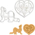 Set of 2 Ferret cookie cutters (Designs: Body & Love), 2 pieces - Bakerlogy...