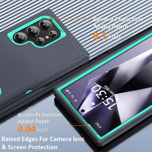 BaHaHoues for Samsung Galaxy S24 Ultra Case, Samsung S24 Ultra Phone Case with Built in Kickstand, Shockproof/DropProof Military Grade Protective ...