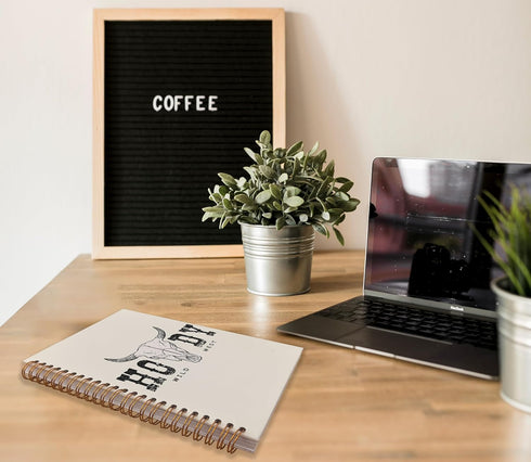 Howdy Western Notebook Journal, Preppy Notebook, Western School Office Supplies, Wild West Cow Skull Spiral Notebook Journal 5.5x8.3...