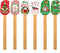 6 Pieces Christmas Silicone Spatula Xmas Cake Spatula with Wooden Handle Snowmen Pancake Spatula Cute Pan Scraper Xmas Dish Scraper Cooking Spatul...