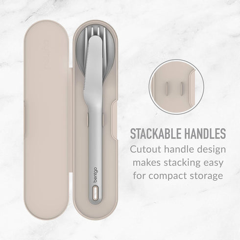 Bentgo® Stainless Travel Utensil Set - Reusable 3-Piece Silverware Set with Carrying Case, High-Grade Premium Steel, BPA-Free Case, Eco-Friendly -...