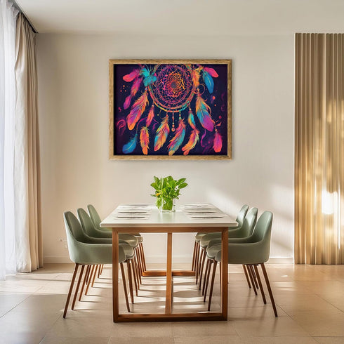 Posterizer 1 pcs- psychedelic funky hippie colorful dreamcatcher 1-Fantasy & Fiction Art-Retro Art- Living Room Bedroom Decor- unframed wall art...