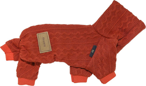 Fitwarm Knitted Dog Sweaters, Turtleneck Pet Pajamas, Dog Winter Clothes for Small Dogs Boy Girl, Cat Apparel, Dark Orange, XXL...