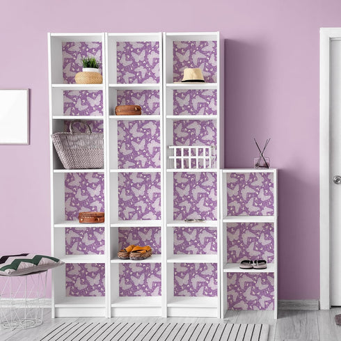 Purple Butterfly Floral Wallpaper Peel and Stick Violet Flower Wallpaper Removable Temporary DIY Contact Paper for Cabinet Drawer Bedroom Girls Ro...