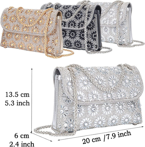 Shoulder Bags Crossbody Bag Purses Handbags Crystals Rhinestone Evening Bag for Women Clutch Purse with Chain...