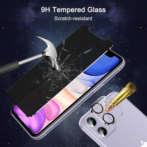 2 Pack Privacy Screen Protector for iPhone 11 with 3 Pack iPhone 11 Camera Lens Protector 9H Hardness Anti-Scratch/Bubble Free/Easy Installation.....