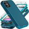 for iphone 11 Case, Military Grade 3 in 1 Heavy Duty Shockproof/Drop Proof/Dust Proof Case with 2Pcs Tempered Glass Screen Protector (Blue/Turquoi...