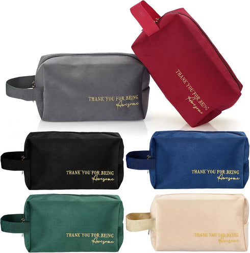 Buryeah Inspirational Cosmetic Bags Teacher Nurse Appreciation Gift Velvet Makeup Bag Organizer Purse Pouches Thank You Gift for Employee Pencil C...