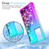 for Galaxy A03S Case,Samsung 03S Case with HD Screen Protector,Gradient Quicksand Glitter Liquid Floating Waterfall Durable Girls Cute Phone Case ...