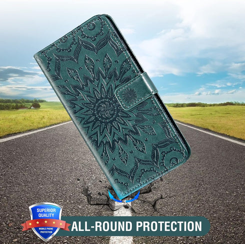 Phone Case for LG Aristo 5/K31/Fortune 3/Phoenix 5/K8x/Tribute Monarch/Risio 4 Wallet with Tempered Glass Screen Protector Flip Cover Card Holder ...