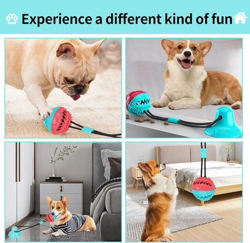 Interactive Dog Toys for Aggressive Chewers,Puppy Teething Toys for Boredom,Mentally Stimulating Tug of War Training Toy, Puzzle Treat Food Dispen...