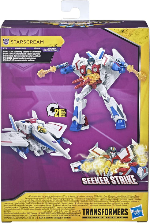Transformers Bumblebee Cyberverse Adventures Toys Deluxe Class Starscream Action Figure, Seeker Strike Action Attack, 5-inch...