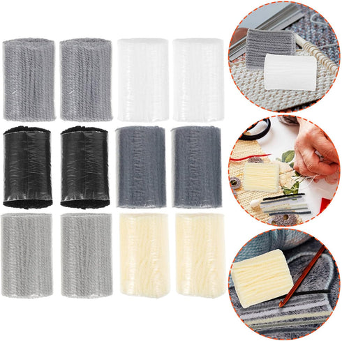 MAGICLULU 12 Rolls Latch Hook Yarn Pre-Cut Rug Yarn Knitting Crafts Yarn Soft Crochet Yarn Colorful Sewing Replace Yarn Threads for Making Pillowc...
