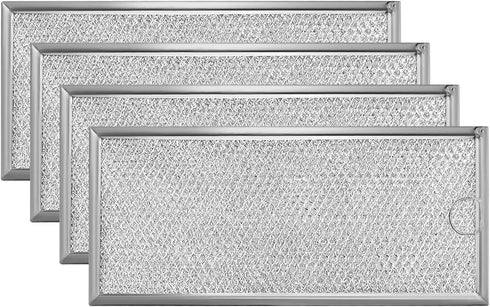 4 Pack Microwave Grease Filter Compatible with Whirlpool and GE Microwaves - WB06X10596 Microwave Oven Grease Filter Approx 13" x 6" by AMI PARTS...