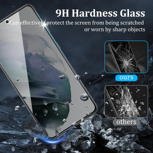 [4 Pack 2 Pack Privacy Screen Protector for Samsung Galaxy S21 5G with 2 Pack Camera Lens Protector, 9H Hardness Anti Spy Tempered Glass Screen Pr...