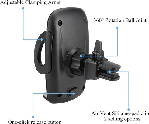 Ailun Car Phone Mount Air Vent Cellphone Holder Cradle 2Pack Universal for iPhone 15/14/13/12/11/11 Pro/11 Pro Max/X Xs XR Xs Max and More Smartph...