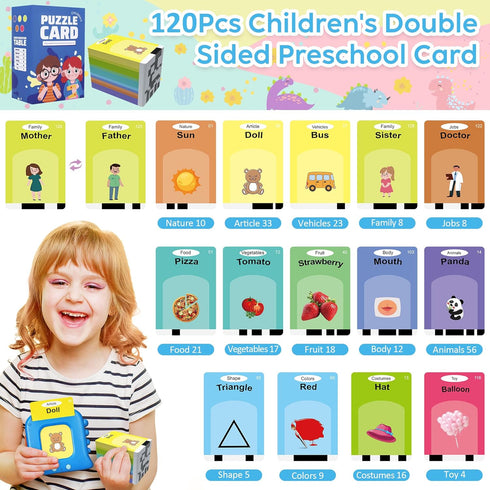 Kids Toddler Talking Flash Cards with 224 Sight Words,Montessori Toys,Speech Therapy,Autism Sensory Toys,Learning Educational Gifts for Age 1 2 3 ...