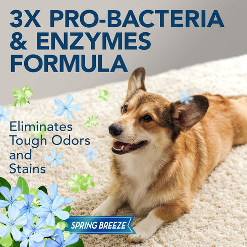 Simple Solution Extreme Pet Stain and Odor Remover | Enzymatic Cleaner with 3X Pro-Bacteria Cleaning Power | Spring Breeze, 32 Ounces...