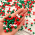 llxieym 1200 Pieces Christmas Pony Beads Plastic Beads Craft Beads for Christmas DIY Craft Making with Elastic String (Red Green and White)...