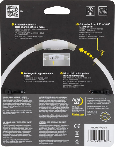 Nite Ize NiteHowl Mini Rechargeable LED Safety Necklace, Disc-O Select - Rechargeable Light Up Dog Necklace with LED Lights - Dog Accessories with...