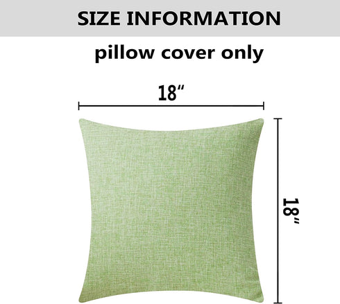 Home Brilliant Green Throw Pillow Covers 18x18 Linen Decorative Spring Pillow Covers Sage Green Sofa Cushion Covers for Couch Bed Decor, 18 x 18 i...