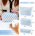 3 Pcs Makeup Bag Cosmetic Bag Set for Girls Women Checkered Travel Organizer Bathroom Toiletry Pouch Large Capacity Storage Bag (Blue-White)...