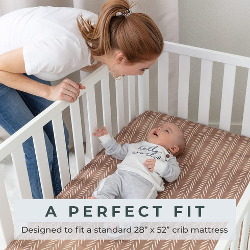 Pobibaby - Premium Single Fitted Baby Boy Crib Sheets for Standard Crib Mattress - Ultra-Soft Cotton Blend, Safe and Snug, and Stylish Woodland Cr...