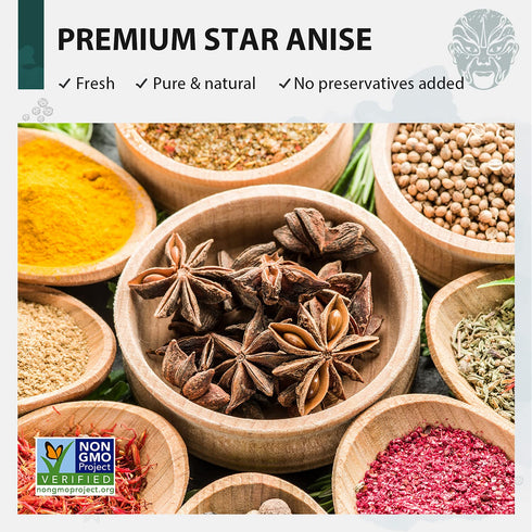Soeos Star Anise, 4 Ounce, Star Anise Whole, Anise Seeds for Baking and Tea, NON-GMO Verified...