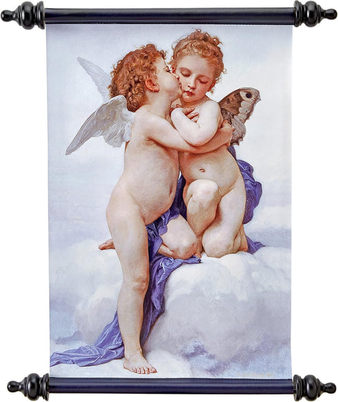 Design Toscano Cupid & Psyche: The First Kiss Canvas Wall Scroll...