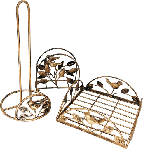 Cast Iron Bird & Tree Classic Napkin Holder/Tabletop Freestanding Tissue Dispenser, Bronze...