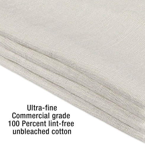 Nouvelle Legende Commercial Grade Unbleached Cotton Cheesecloth, Durable, Lint-Free, Reusable, Machine Washable for Straining, Cooking, Basting, C...