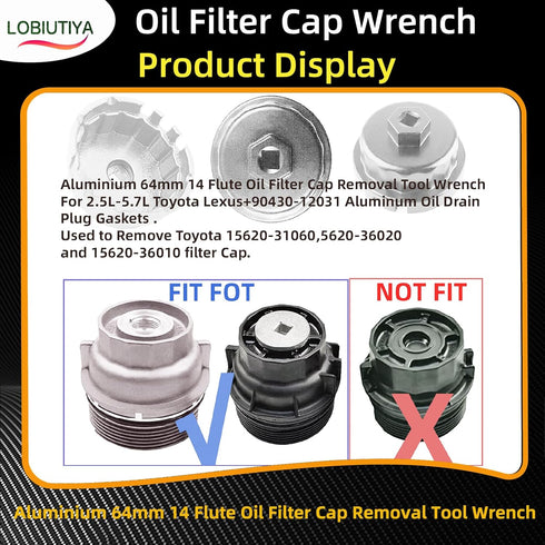 64mm Oil Filter Cap Wrench For Toyota Lexus oil filter wrench (14 flutes), 2010-2015 Toyota 4runner Oil Filter Wrench Toyota Camry Oil Filter Wren...