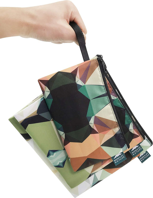 Nordic By Nature-Dual Layer Reusable Sandwich & Snack Bags – BPA-Free, Easy Clean, School Lunch Bags for Kids & Adults (Mosaic Camo)...