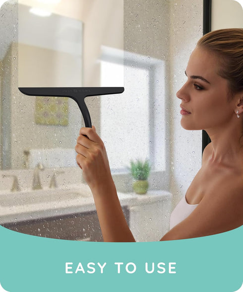 JULY HOME Premium All-Purpose Silicone Squeegee 11 inch, Stainless Steel Core, Shower Accessories - Bathroom Cleaner for Mirror, Car, Window, Tile...