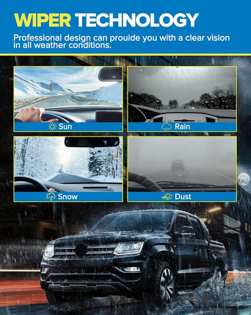 PHILTOP 22"+22" Front Automotive Replacement Windshield Wiper Blades for Silverado 1500 / Sierra 1500 / Silverado 2500 HD/Sierra 2500 HD/Silverado...