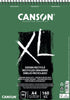 Canson XL Recycled Drawing 160gsm A4 Paper, Fine Honeycomb Grain, Spiral Pad Short Side, 50 White Sheets, Ideal for Professional Artists & Illustr...