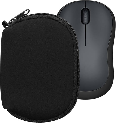 kwmobile Neoprene Case Compatible with Logitech M220 Silent / M235 / M185 - Case for Mouse Soft Pouch Carry Bag - Black...