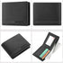 Men Wallet Black PU Material 4 Credit Card Holder 2 Money Pockets 1 Clear Window Suitable for Men Women Gifts without RFID Slim Small Wallets for ...