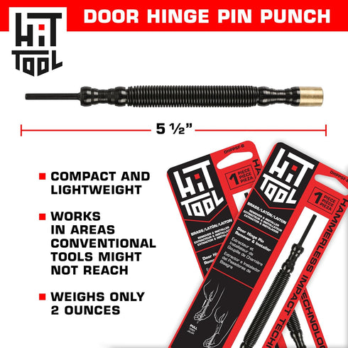 Door Hinge Pin Removal Tool – Spring Driven Door Hinge Pin Remover and Soft Face Brass Hammer Punch Set...